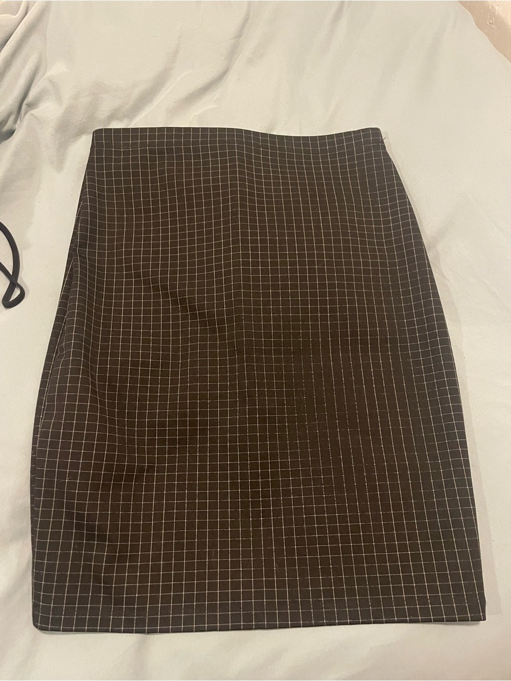 Black Grid Pencil Skirt